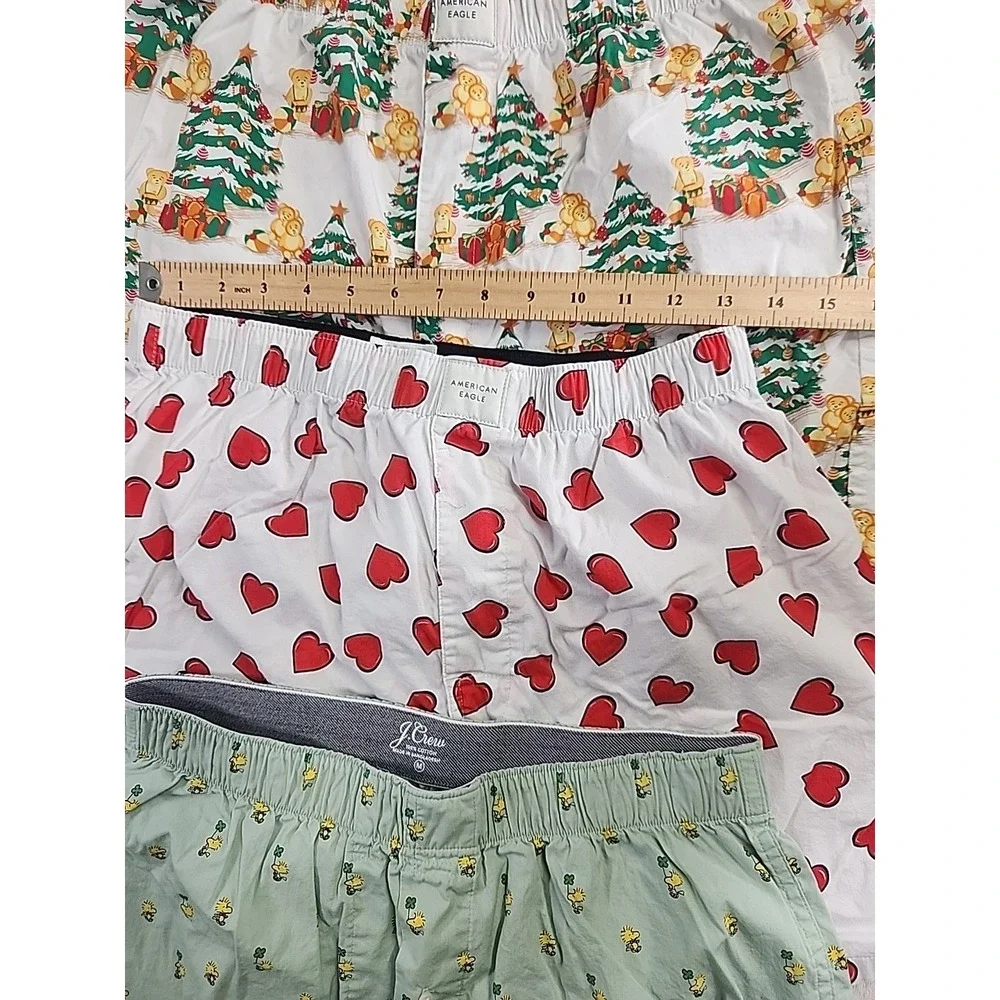 Men's Cotton Boxers Lot 3 American Eagle And J Crew Med 32-34